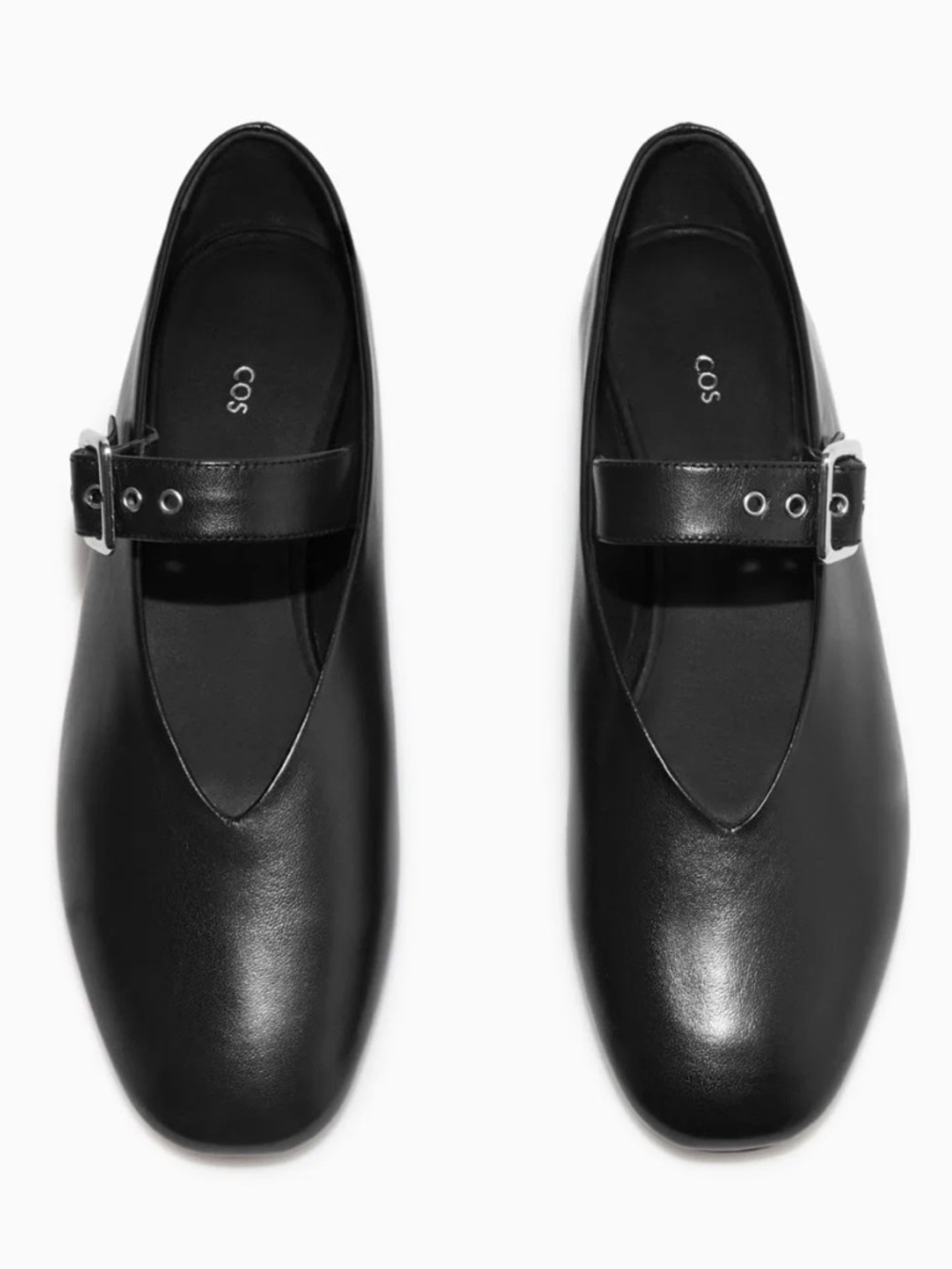 Cos black leather buckle Maryjane ballet flats size 37/7 balletcore